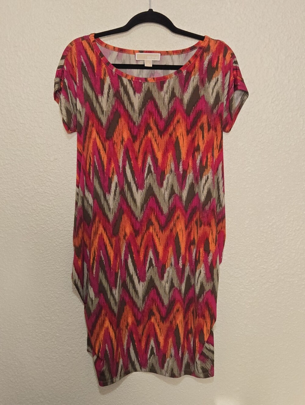 Michael Kors Wrap Dress - Chevron - Tie Waist - Colorful - Size M